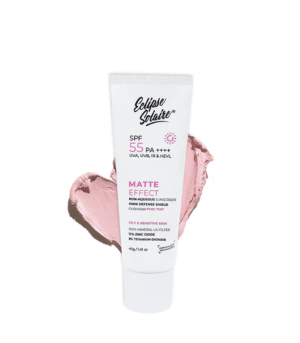Eclipse Solaire Matte Effect Physical SPF 55 PA++++, No White Cast, for Acne Prone, Oily & Sensitive Skin | 40g